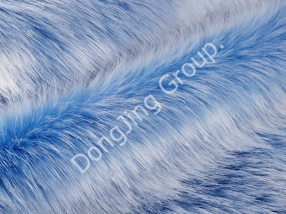 DP0711-Clip azul tirador alambre plata blanco faux fur fabric