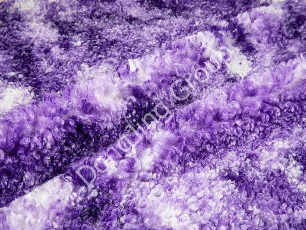 8T0821-Malla redonda violeta mismo color rollo desordenado imitación lana faux fur fabric