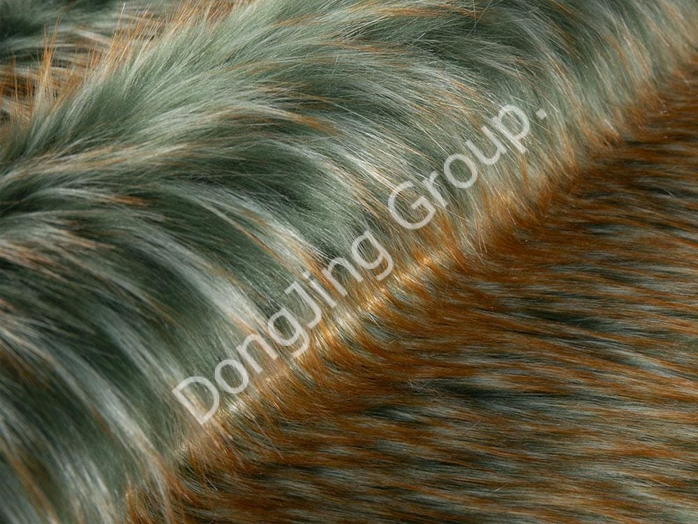 8W1809-Empanadas peludas amarillas puntiagudas de color verde oscuro faux fur fabric