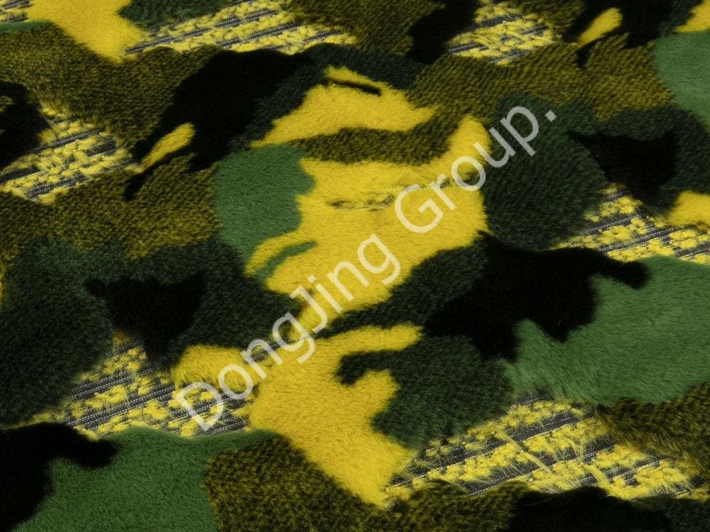 9HW0195-Estampado pitón mang verde jacquard de cinco colores faux fur fabric