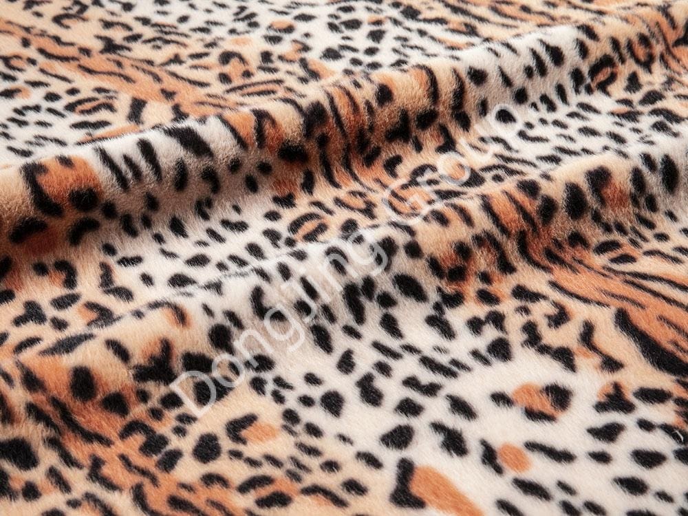 9KT0303-Rosa hurón estampado leopardo estampado leopardo faux fur fabric