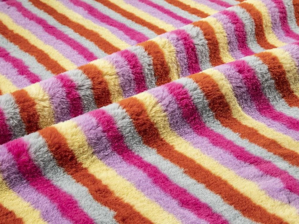 9T1382-Piel de conejo multicolor estampada a cinco colores faux fur fabric