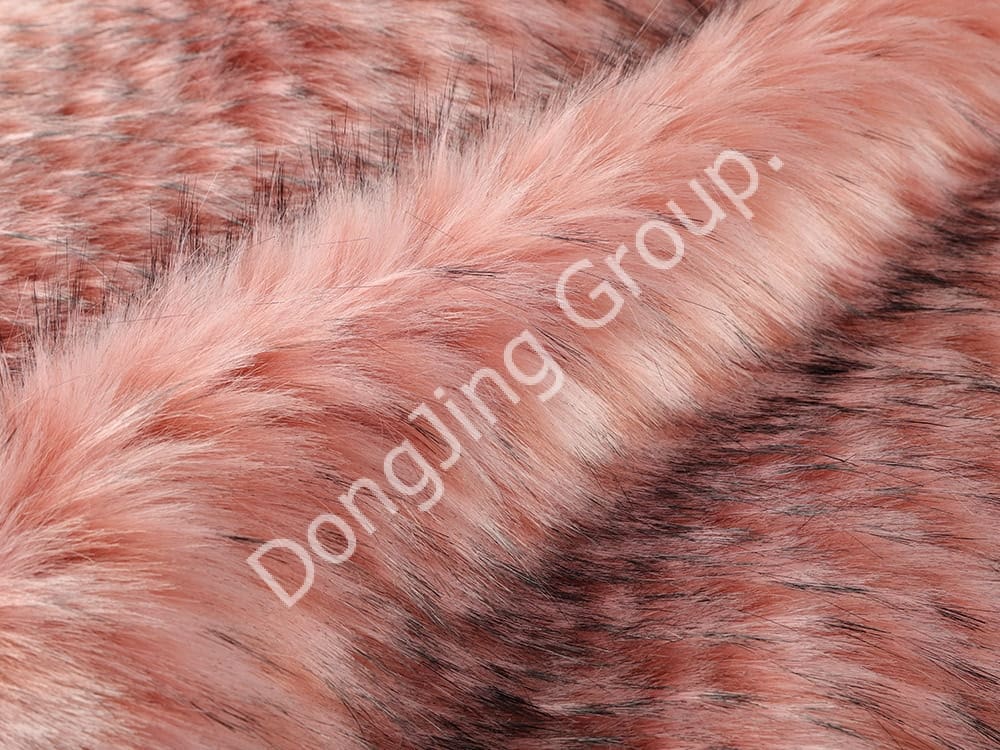 9W0684-Rosa piña pelo de mapache faux fur fabric