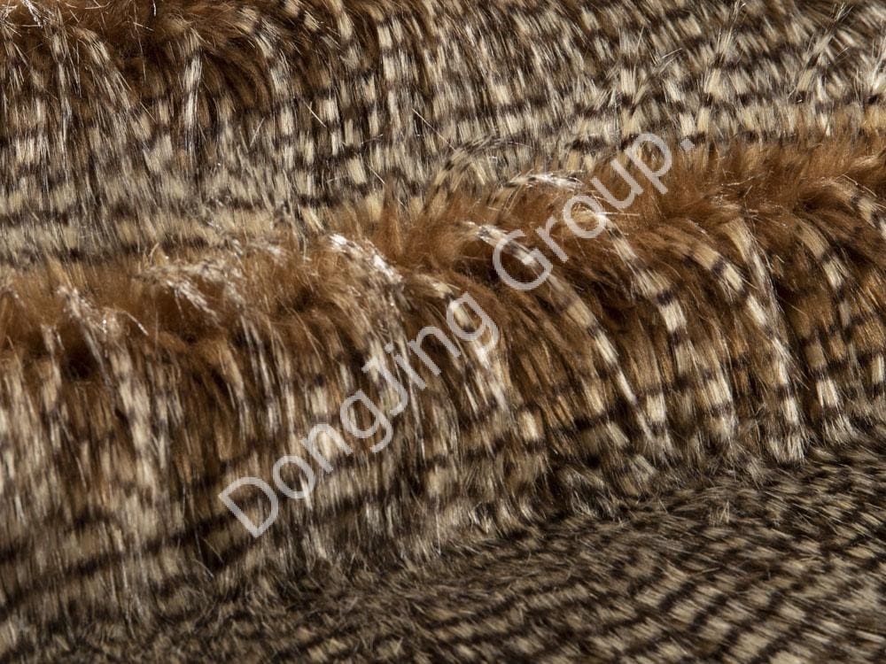 9W1111-Pelo de faisán peludo jacquard bicolor faux fur fabric