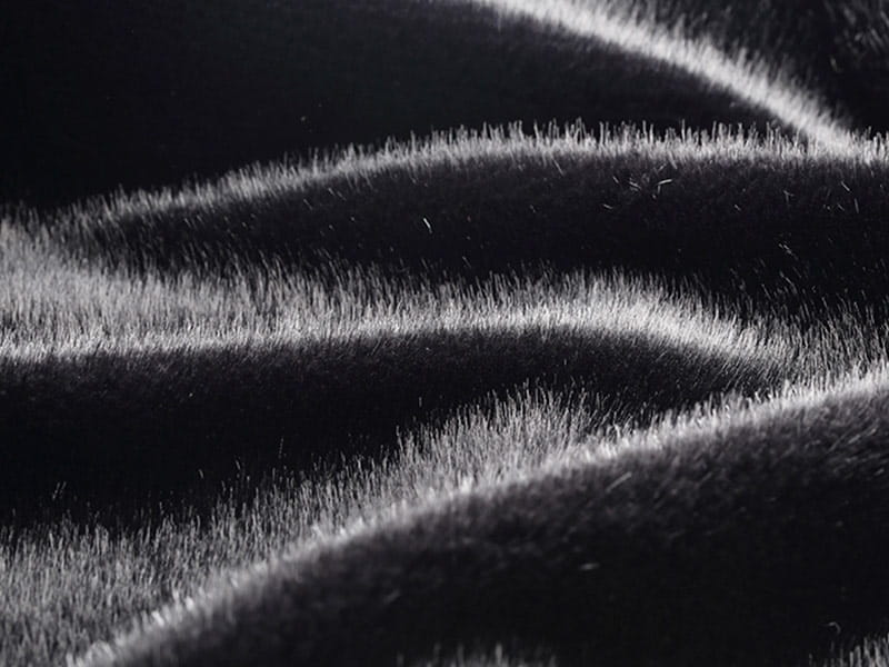 XKD0055-Visón sudamericano negro faux fur fabric